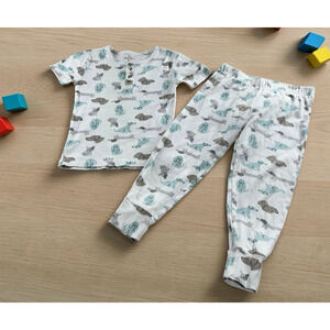Oliver & Rain Puppy Dog Pajama Set Sz 5T Organic Cotton Shirt Pants Sleepwear
